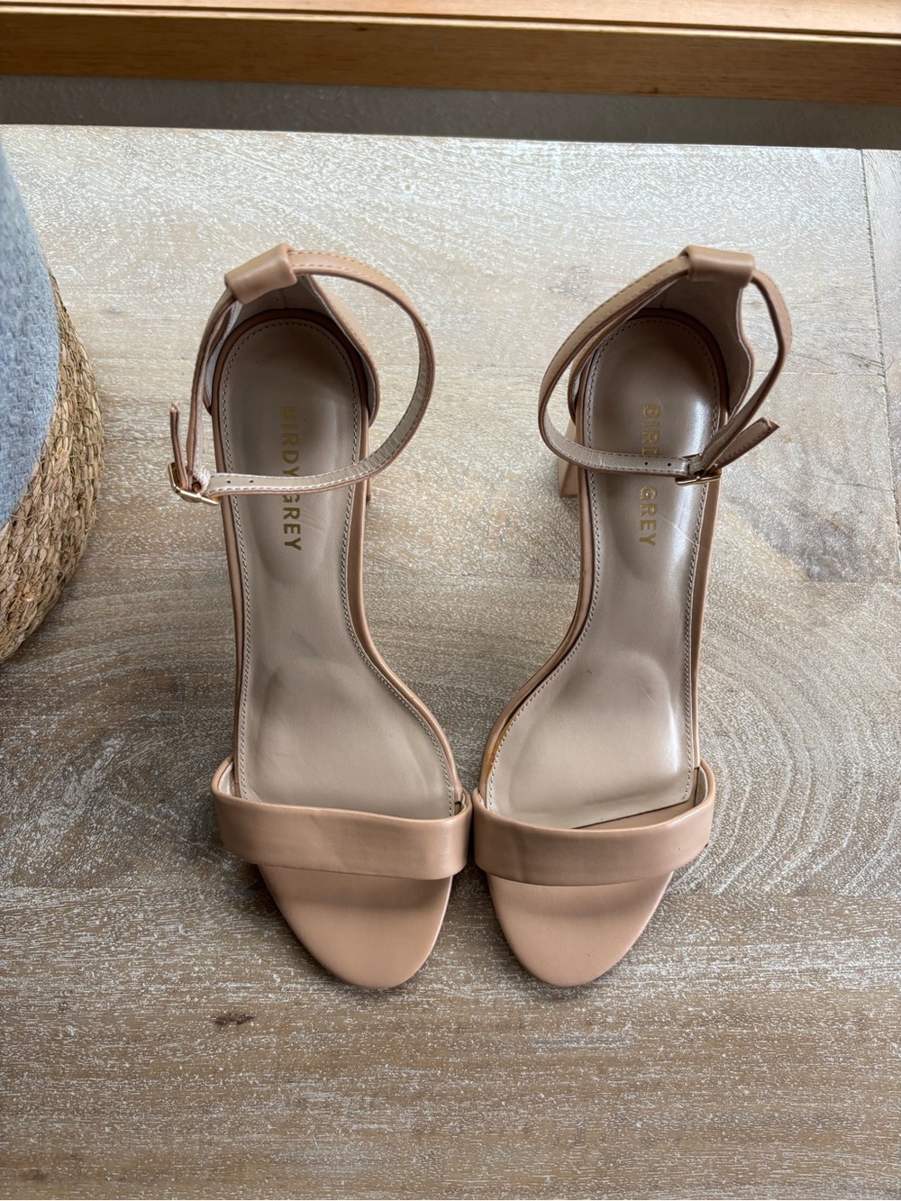 Birdy Grey Blush Ankle-Strap Block Heels